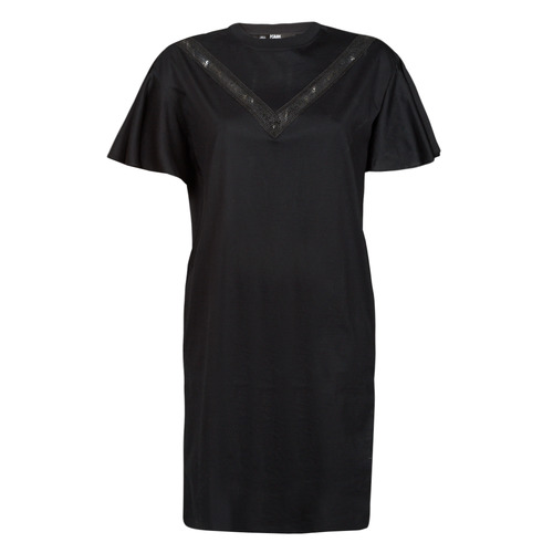 Textil Ženy Krátké šaty Karl Lagerfeld LACE INSERT JERSEY DRESS Černá