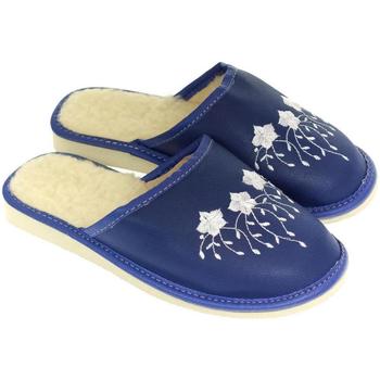Boty Ženy Papuče John-C Dámske kožené modré papuče DOLLY Modrá