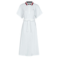 Textil Ženy Krátké šaty Tommy Hilfiger GBL STP FLARE MIDI POLO DRESS SS Bílá