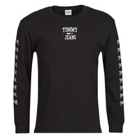 Textil Muži Trička s dlouhými rukávy Tommy Jeans TJM HOMESPUN GRAPHIC LS TEE Černá