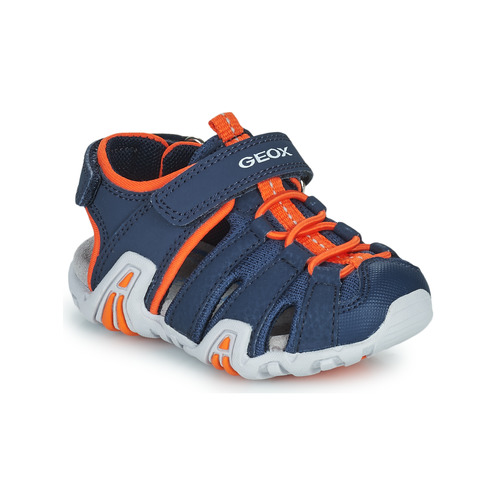 Boty Chlapecké Sandály Geox B SANDAL KRAZE A Tmavě modrá / Oranžová