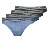 Spodní prádlo Muži Slipy Athena BASIC COTON X4 Modrá / Černá / Modrá / Černá