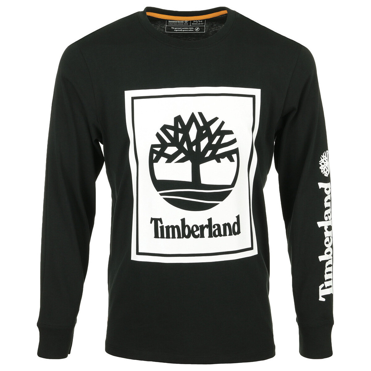 Textil Muži Trička s krátkým rukávem Timberland Stack Logo Tee LS Černá