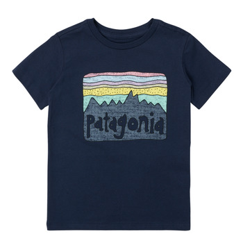 Textil Děti Trička s krátkým rukávem Patagonia BABY FITZ ROY SKIES T-SHIRT Tmavě modrá