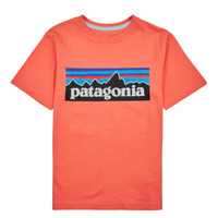 Textil Děti Trička s krátkým rukávem Patagonia BOYS LOGO T-SHIRT Korálová