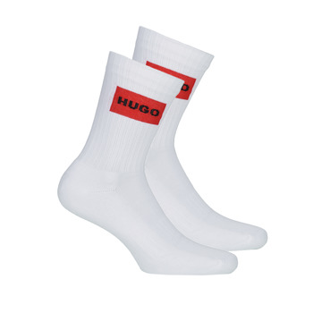 Spodní prádlo Muži Sportovní ponožky  HUGO RIB LABEL X2 Bílá