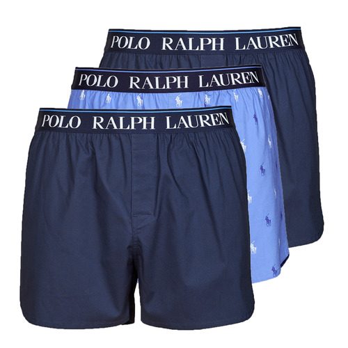 Spodní prádlo Muži Trenýrky Polo Ralph Lauren WOVEN BOXER X3 Tmavě modrá / Tmavě modrá / Modrá