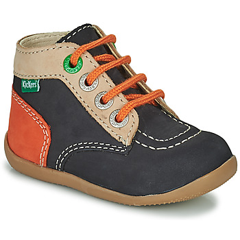 Boty Dívčí Kotníkové boty Kickers BONZIP-2 Tmavě modrá / Béžová / Oranžová