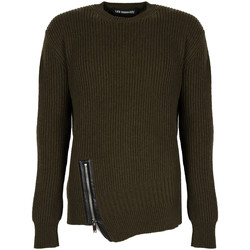 Textil Muži Svetry Les Hommes LJK106-656U | Round Neck Sweater with Asymetric Zip Zelená
