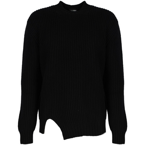 Textil Muži Svetry Les Hommes LHK108 647U | Round Neck Asymetric Sweater Černá
