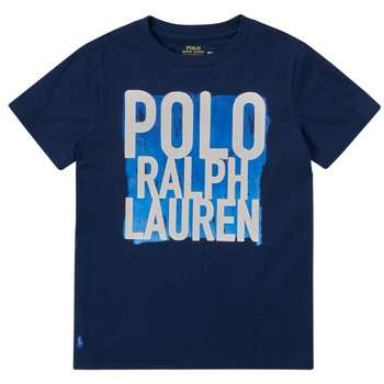 Textil Chlapecké Trička s krátkým rukávem Polo Ralph Lauren TOUNIADO Tmavě modrá