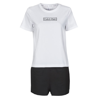 Textil Ženy Pyžamo / Noční košile Calvin Klein Jeans PYJAMA SET SHORT Černá / Bílá
