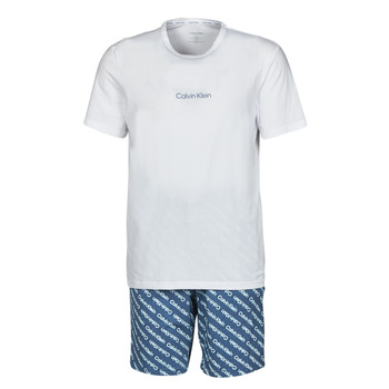 Textil Muži Pyžamo / Noční košile Calvin Klein Jeans SHORT SET Tmavě modrá / Bílá