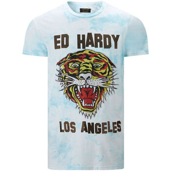Textil Muži Trička s krátkým rukávem Ed Hardy - Los tigre t-shirt turquesa Modrá