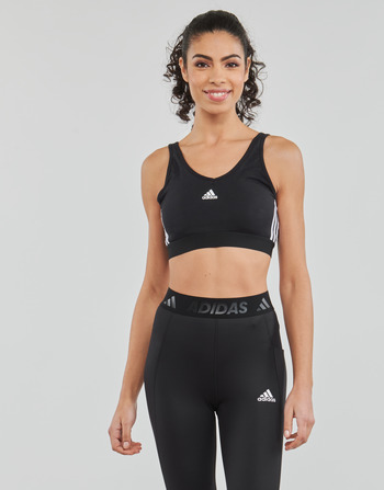 Textil Ženy Sportovní podprsenky adidas Performance 3 Stripes CROP Černá / Bílá
