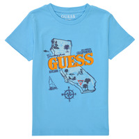 Textil Chlapecké Trička s krátkým rukávem Guess INESMI Modrá