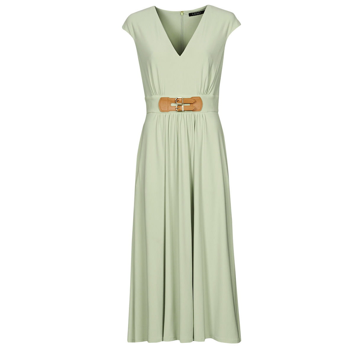 Textil Ženy Společenské šaty Lauren Ralph Lauren VATRIZIA-SHORT SLEEVE-DAY DRESS Zelená / Světlá