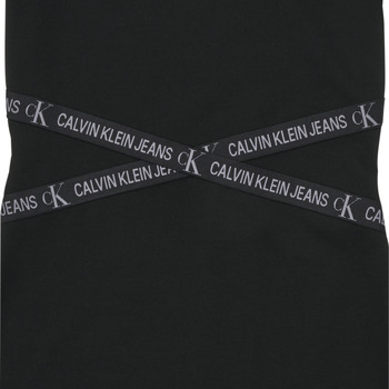 Calvin Klein Jeans PUNTO LOGO TAPE SS DRESS Černá