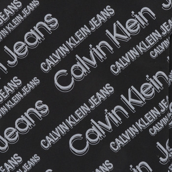 Calvin Klein Jeans SLANTED AOP LOGO RELAXED HOODIE Černá