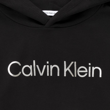 Calvin Klein Jeans INSTITUTIONAL SILVER LOGO HOODIE Černá