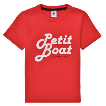 Textil Chlapecké Trička s krátkým rukávem Petit Bateau BLASON Červená