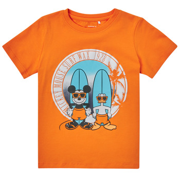 Textil Chlapecké Trička s krátkým rukávem Name it NMMMICKEY MICAH Oranžová