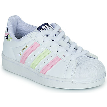 Boty Dívčí Nízké tenisky adidas Originals SUPERSTAR C Bílá / Růžová