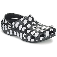Boty Ženy Pantofle Crocs CLASSIC HEART PRINT CLOG Černá / Bílá