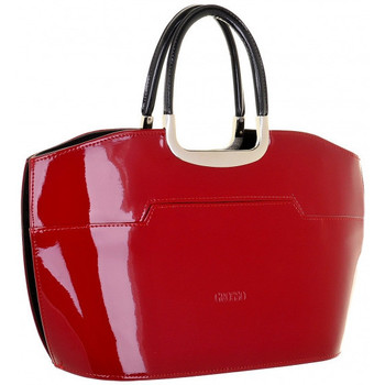 Grosso Elegantní červená lakovaná kabelka do ruky S5 Červená
