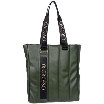 Taška Ženy Kabelky  Grosso Zelená měkká dámská kabelka se svislým prošíváním S687 zelená
