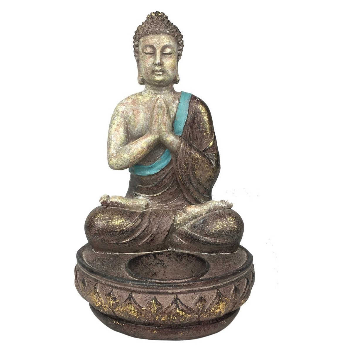 Bydlení Sošky a figurky Signes Grimalt Buddha Postava Sedící Se Modlí Šedá
