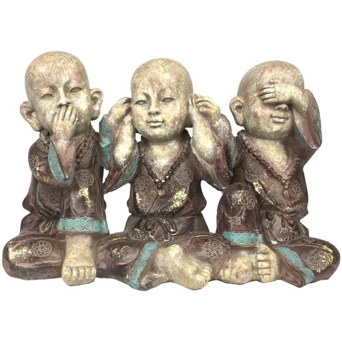 Bydlení Sošky a figurky Signes Grimalt Obrázek Buddhas 3 Jednotky Šedá