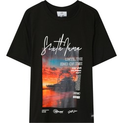 Textil Muži Trička s krátkým rukávem Sixth June T-shirt  California Černá