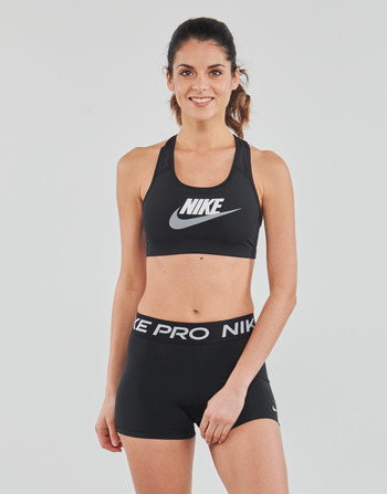 Textil Ženy Sportovní podprsenky Nike Swoosh Medium-Support Non-Padded Graphic Sports Bra Černá / Bílá / Šedá
