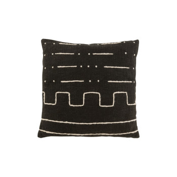 Bydlení Venkovní textil J-line COUSSIN DESSIN GRAPH 1 COT NOI (45x45x1cm) Černá