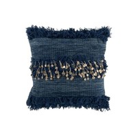 Bydlení Venkovní textil J-line COUSSIN BORD MIROIR COT BLEU (45x45x4cm) Modrá