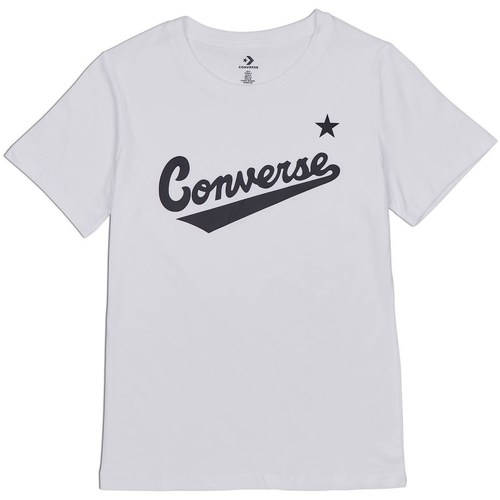 Textil Ženy Trička s krátkým rukávem Converse Scripted Wordmark Tee Bílá