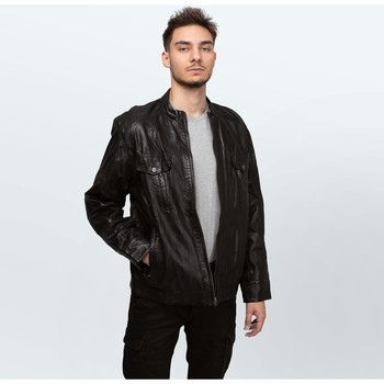 Textil Muži Saka / Blejzry Cameleon Men's Leather Jacket K2922 Černá