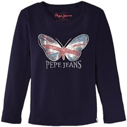 Textil Dívčí Trička s krátkým rukávem Pepe jeans  Modrá