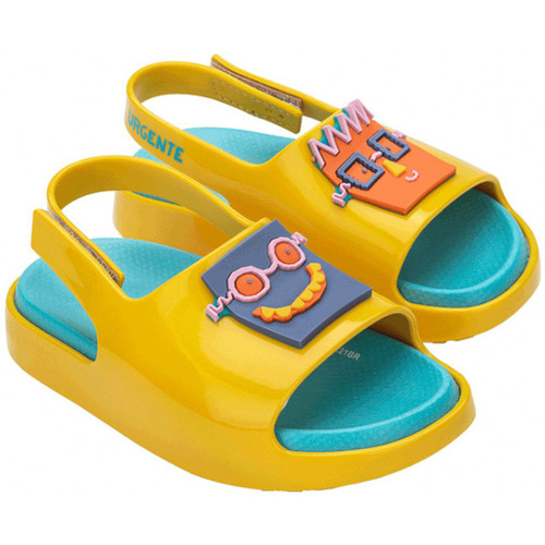 Boty Děti Sandály Melissa MINI  Cloud Slide + Fábula B - Yellow Blue Žlutá