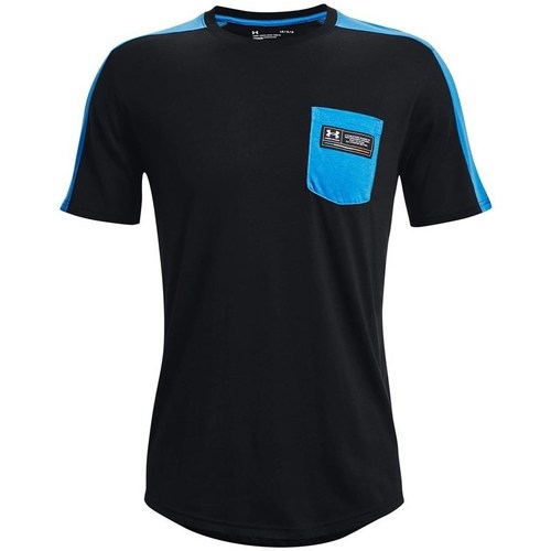 Textil Muži Trička s krátkým rukávem Under Armour Pocket Modré, Černé