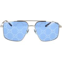 Hodinky & Bižuterie sluneční brýle Gucci Occhiali da Sole  GG0941S 004 Stříbrná       