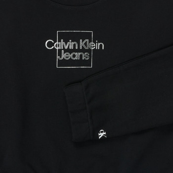 Calvin Klein Jeans METALLIC BOX LOGO SWEATSHIRT Černá