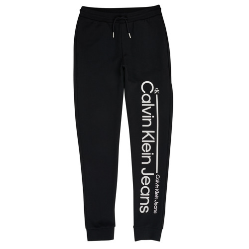 Textil Chlapecké Teplákové kalhoty Calvin Klein Jeans INSTITUTIONAL LINED LOGO SWEATPANTS Černá