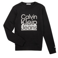 Textil Chlapecké Mikiny Calvin Klein Jeans BOX LOGO SWEATSHIRT Černá