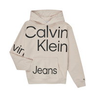 Textil Chlapecké Mikiny Calvin Klein Jeans BOLD INSTITUTIONAL LOGO HOODIE Bílá