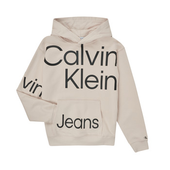 Textil Chlapecké Mikiny Calvin Klein Jeans BOLD INSTITUTIONAL LOGO HOODIE Bílá