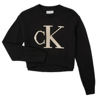 Textil Dívčí Mikiny Calvin Klein Jeans MONOGRAM SWEATER Černá