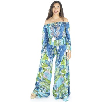 Textil Ženy Overaly / Kalhoty s laclem Isla Bonita By Sigris Mono Modrá