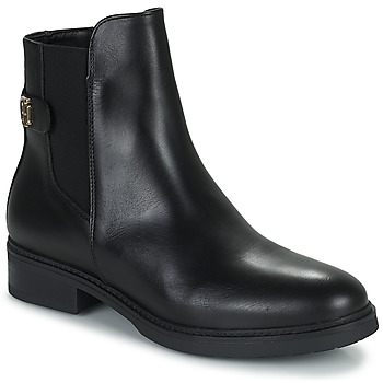 Boty Ženy Kotníkové boty Tommy Hilfiger Coin Leather Flat Boot Černá